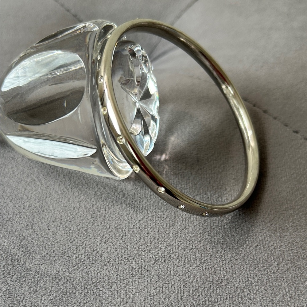 Vintage Silvetone Pave Crystal Bangle Bracelet